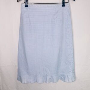 HIRSCH Gingham Ruffle Hem Pencil Skirt / Vintage